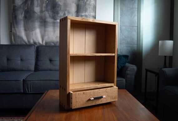 Handmade White Oak Hanging Wall Cabinet with ...
