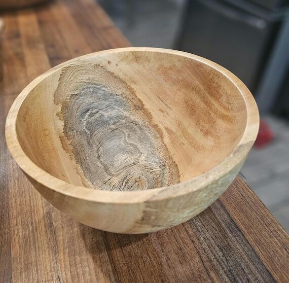 Handmade Mahogany Bowl 8.5x5.5 Inch Natural W...