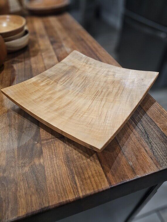 Handmade Maple Platter 10.5 Inch Natural Wood...