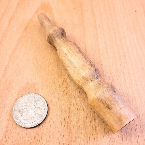 Hand Turned Blonde Walnut Chillum Pipe, 5.375...