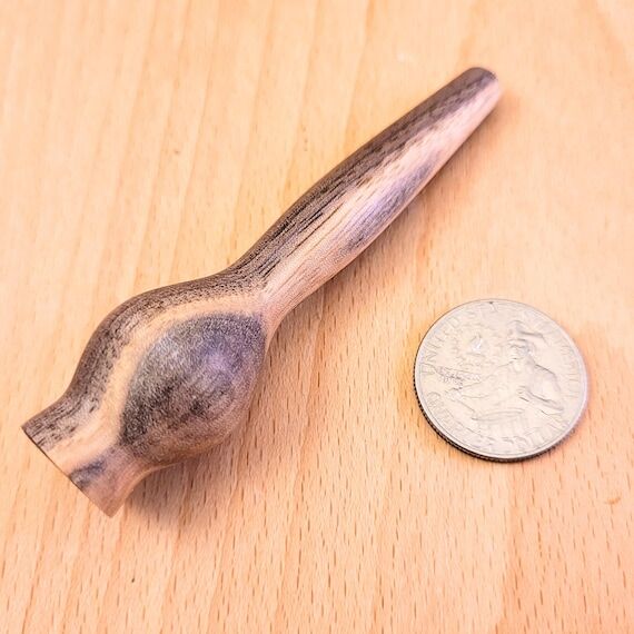 Hand Turned Walnut Wood Chillum Pipe, 3.5&quo...