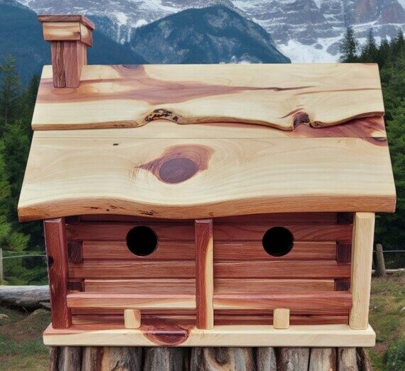 Cedar built log home Birdhouse...