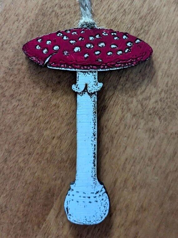 Wooden Amanita Ornament | Hand Painted | Anti...