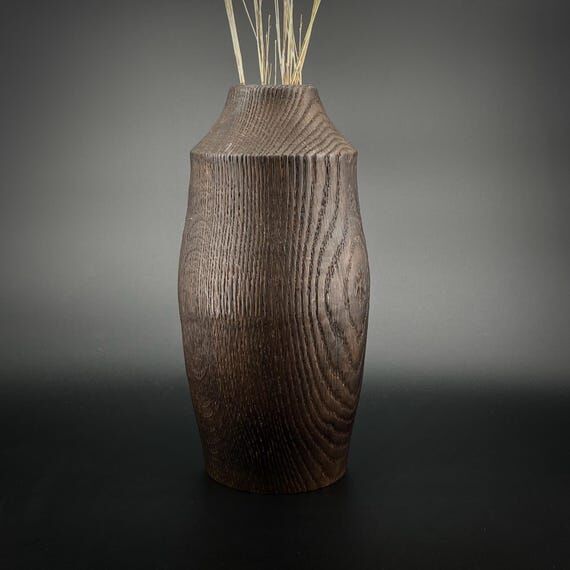 Handcrafted Scorched Oak Twig Vase - Large St...