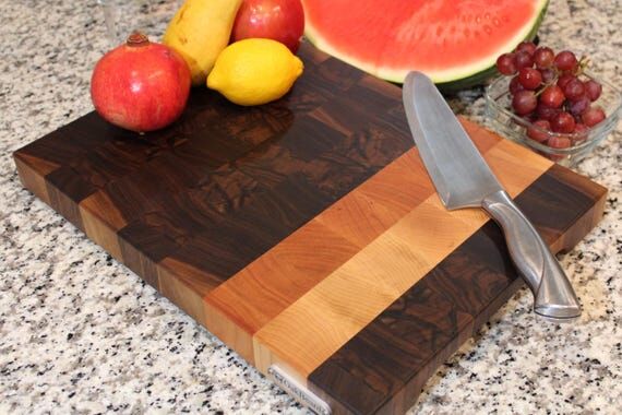 End Grain Cutting Board | Walnut Maple Cherry...
