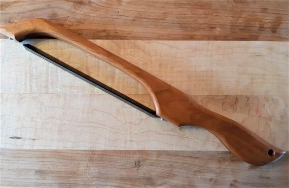 Cherry Wood Bread Knife, Fiddle Bow Slicer, B...