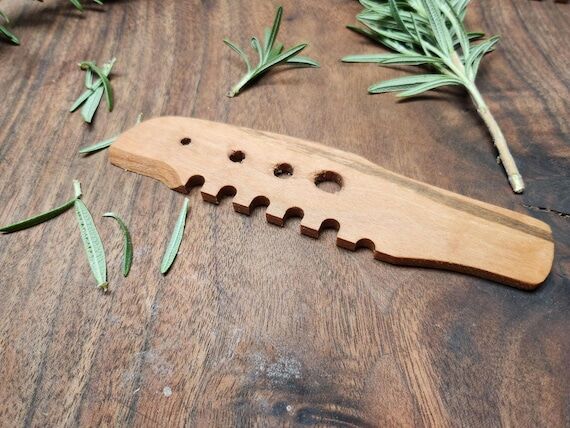 Cherry wood herb stripper kitchen tool vegeta...