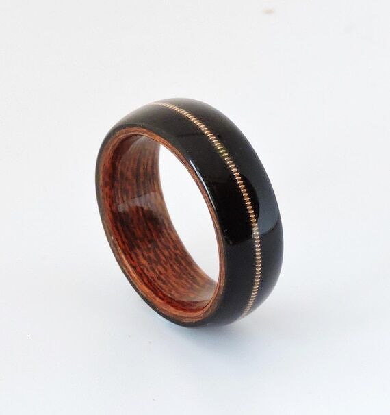 Guitar String Ring Handmade Wood Ring. Design...