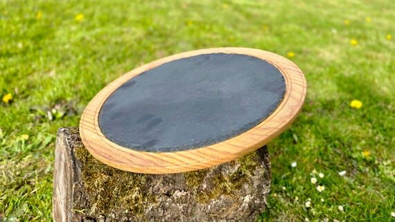 Handmade Oak Wood Charcuterie Board with Ston...