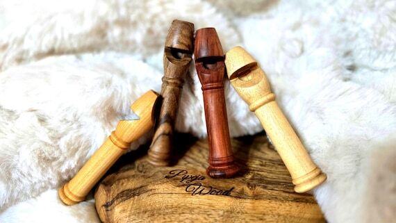 Handmade Wooden Whistle – Natural Wood Surv...