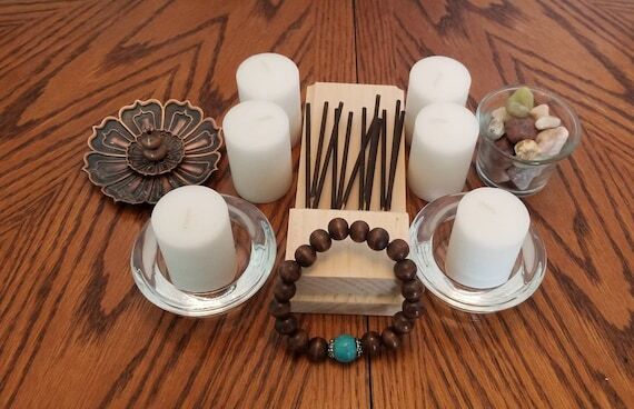 Meditation Starter Kit: Lotus Incense Burner,...