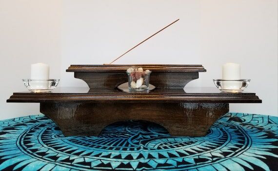 Handmade 2-Tier Meditation Altar with Pedesta...