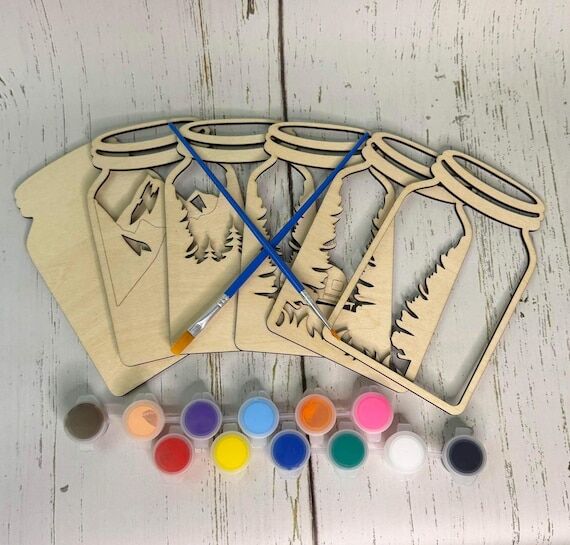 DIY Paint Kit | Layered Wood Mason Jar Craft ...