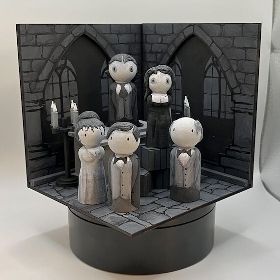 Dracula Peg Doll Set – Hand-painted figures...