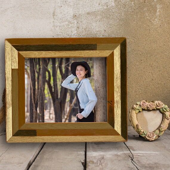 Rustic Reclaimed Wood Photo Frame: Tri-Finish...