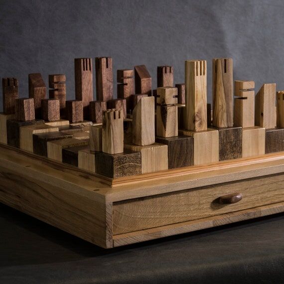 Handmade Wooden 3D Chess...