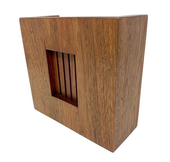 Mid Century Modern MCM Walnut Wood Doorbell C...