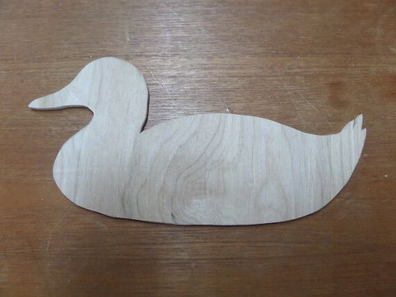 Hand Cut Wood Decoy Duck - Craft - Blank - D...