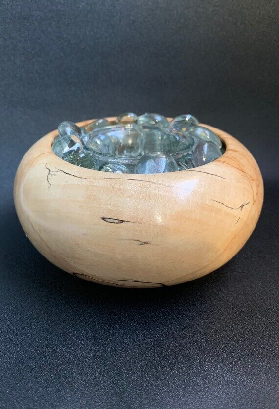 Candle Holder - Hand Turned Spalted Maple and...