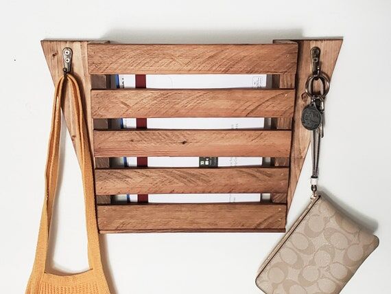 Entryway Mail Key Organizer, Modern Rustic Ma...