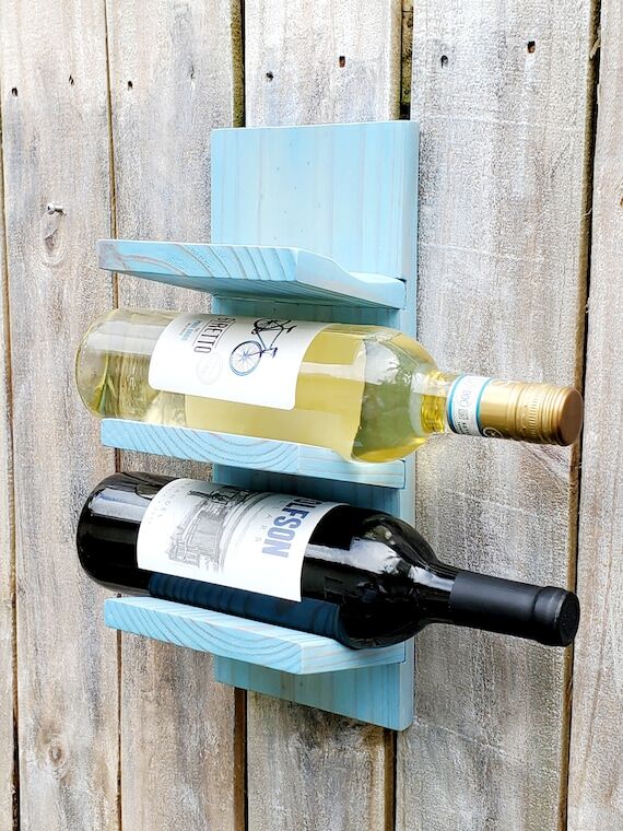 Reclaimed Wood Wall Mounted Wine Rack: Countr...
