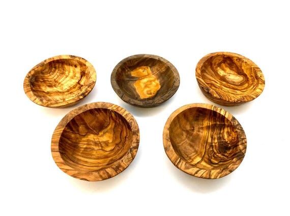 Olive Wood Pinch Bowls| Small Olive Wood Bowl...