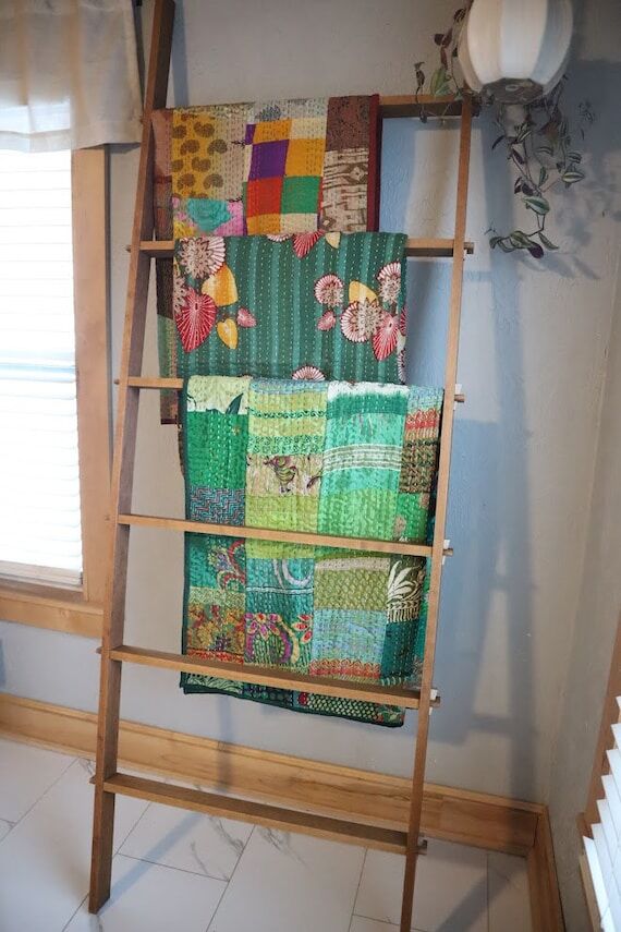 Solid Hardwood Blanket Ladder, Towel Ladder, ...