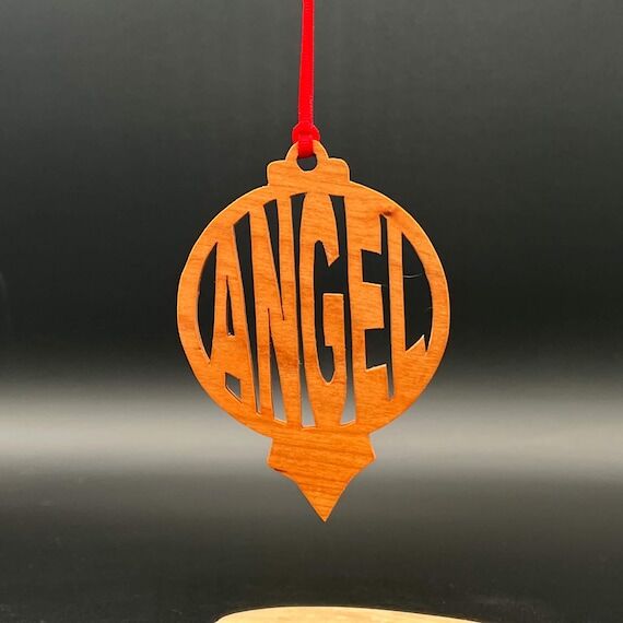 Handmade Cherry Wood Christmas Ornament: Rust...