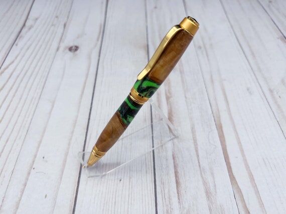 Cigar Pen, Wood and Resin Twist Pen, Olive Wo...