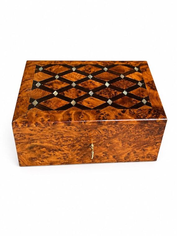Luxury Wooden Jewelry Box With Mother of Pear...