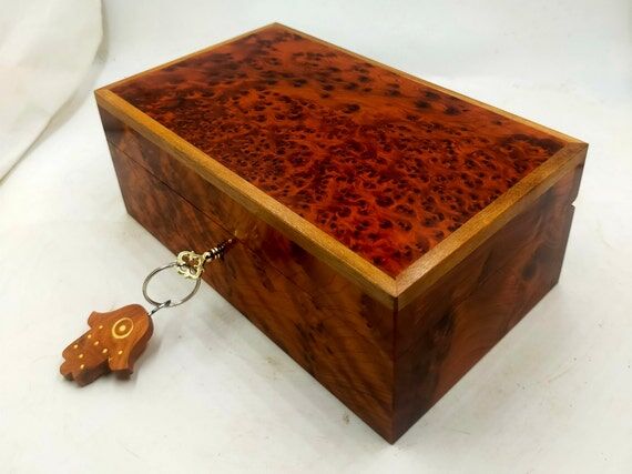 Handmade Jewelry Box Made Of Thuya Burl, Keep...