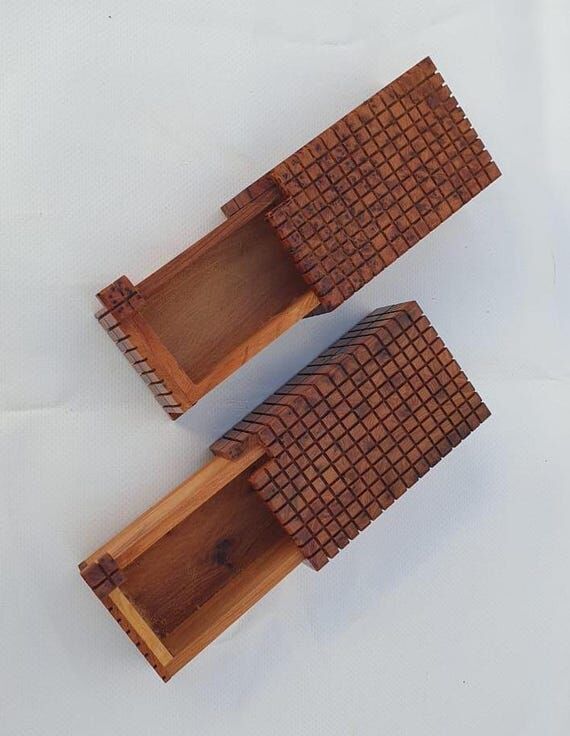 Set of 2 GREAT Puzzle Box,Secret Jewelry Wood...