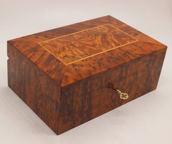 Wooden Jewelry Box Made Of Thuya Burl,Lockabl...