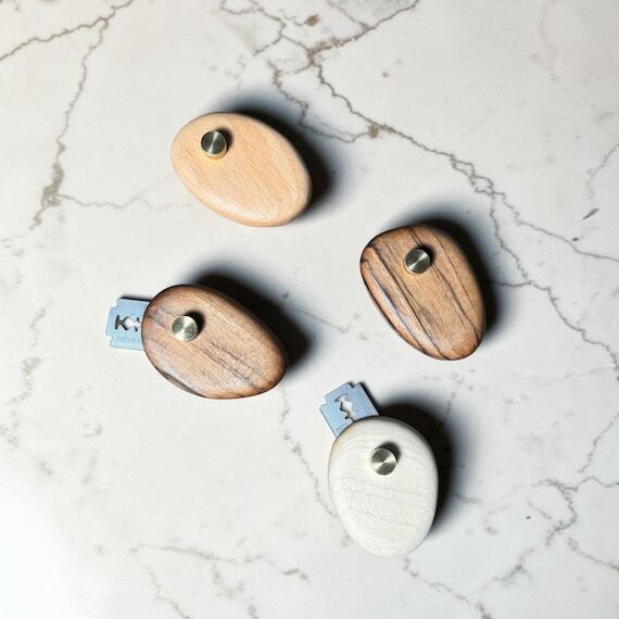 PEBBLE BREAD LAME Handmade Wood Spurtle, Unfi...