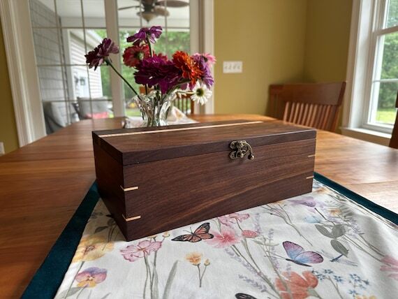 Large Walnut Keepsake Box with Maple Accents ...