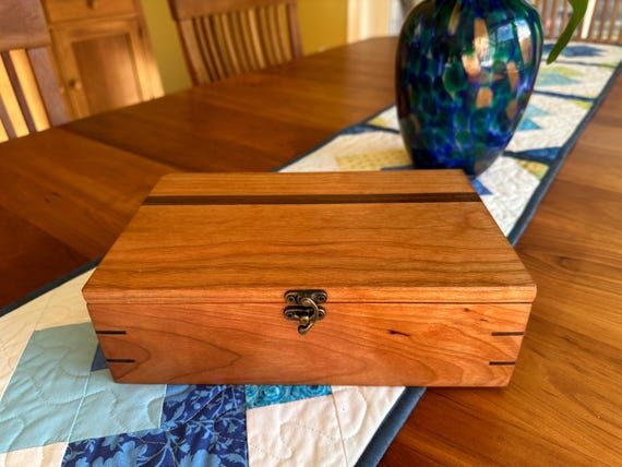 Personalized Cherry Wood Keepsake Box, 105 De...