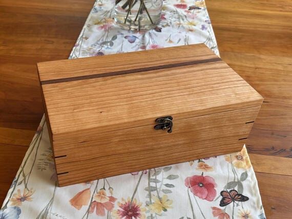 Large Cherry Wood w/ Walnut Contrasts, Keepsa...