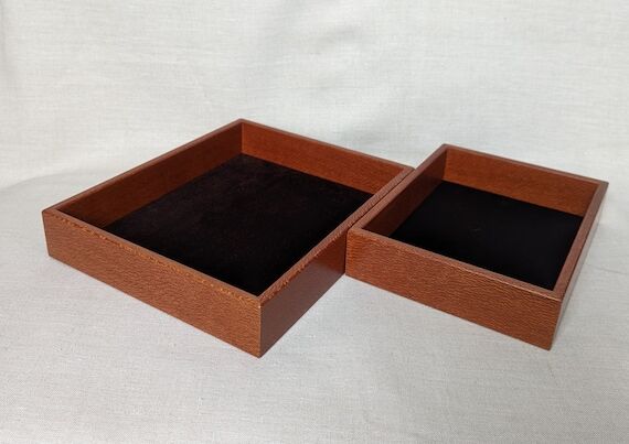 Pair of Leopardwood handmade valet trays...