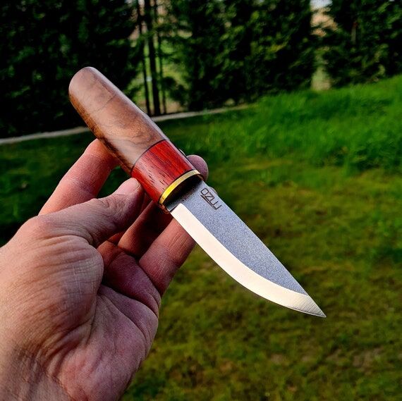 Walnut & Paduak N690 Scandi Knife, Gift for h...
