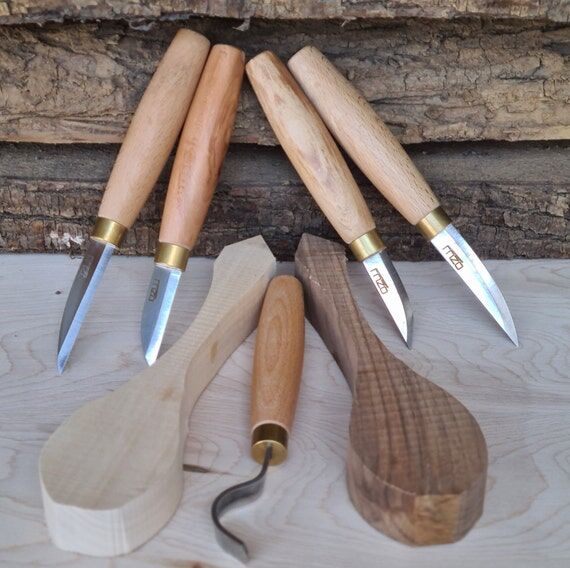 Spoon Carving Knife Set, Woodworker gift, Chr...