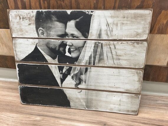 5th Anniversary Gift, Wood Photo Transfer, pa...