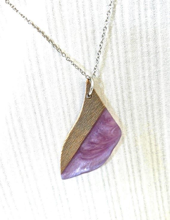 Wood & Lavender Resin Necklace – Timberline...