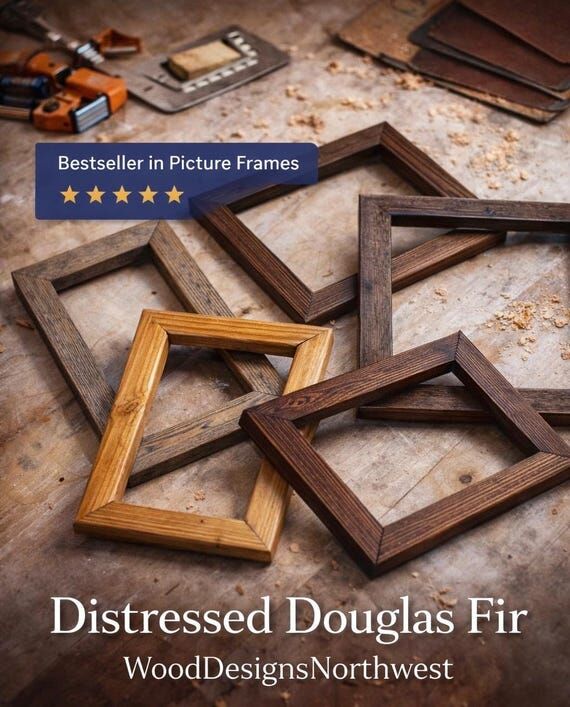 Rustic Wood Picture Frame: Distressed Douglas...
