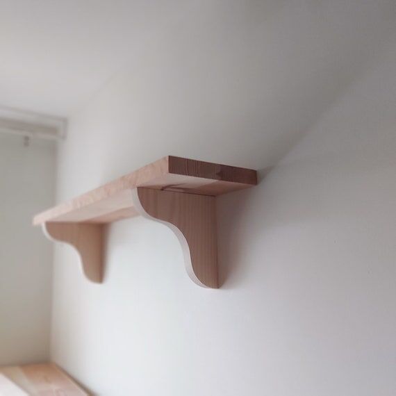 Handmade Baltic Pine Wood Corbel, Shelf Brack...