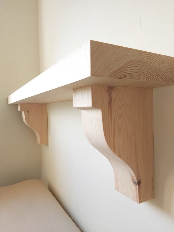 One pair solid wooden brackets, shelf bracket...