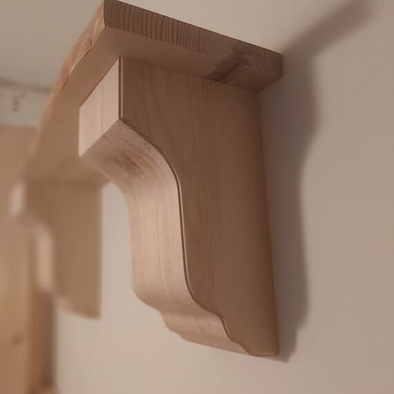 Wood brackets 2x, handmade massive pine unfin...