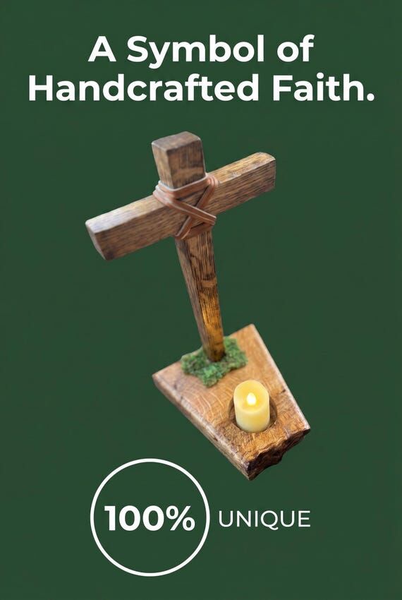 Rugged Cross & Candle Display...