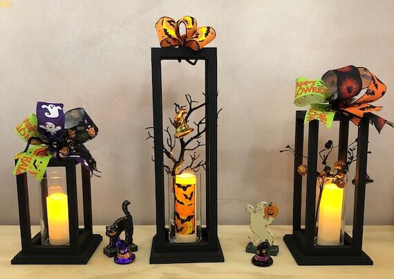 Black Wood Lantern Centerpiece – Rustic Far...