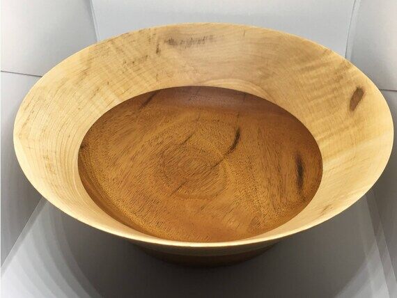 Mahogany and Maple Wooden Bowl...