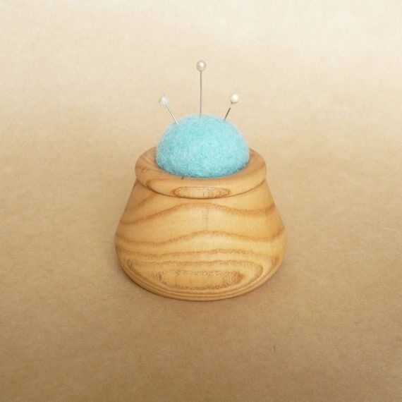 Wood pin cushion seamstress gift Pincushions ...